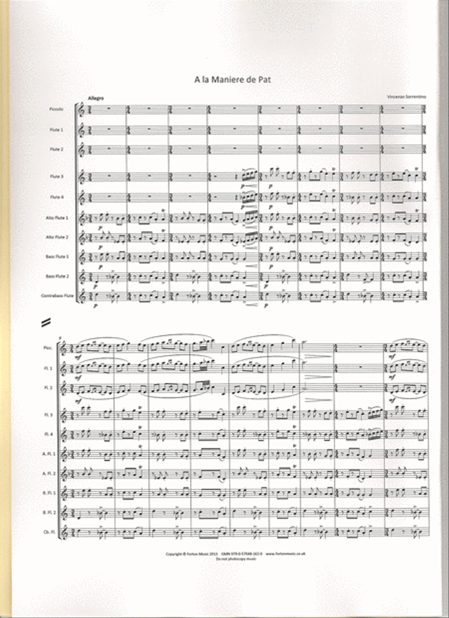 A La Maniere de Pat Flute Quartet scores gallery preview page 2