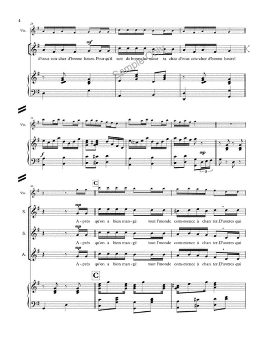 Voila Le Pere Noel SSA scores gallery preview page 4