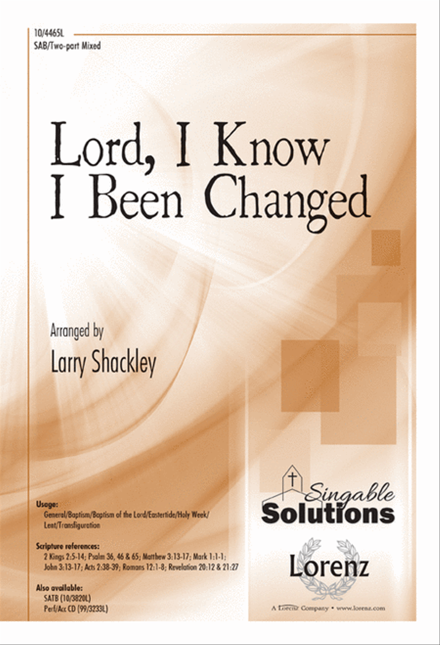 Lord, I Know I Been Changed 3-Part scores gallery preview page 1