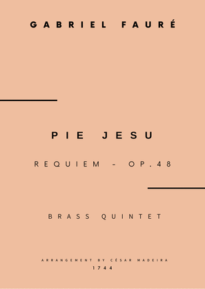 Pie Jesu (Requiem, Op.48) - Brass Quintet (Full Score) - Score Only