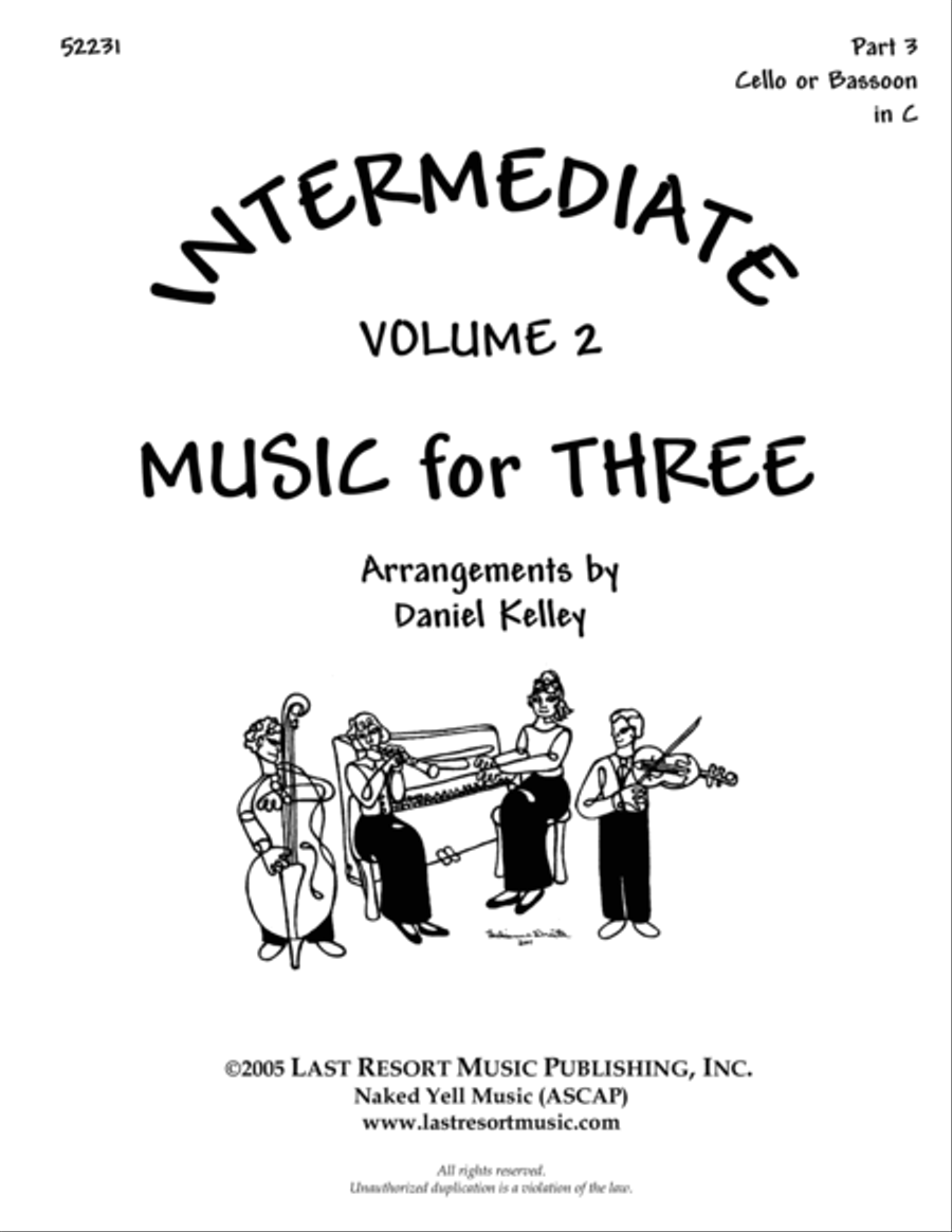 Intermediate Music for Three, Volume 2, Part 3 Cello or Bassoon Bassoon scores gallery preview page 2