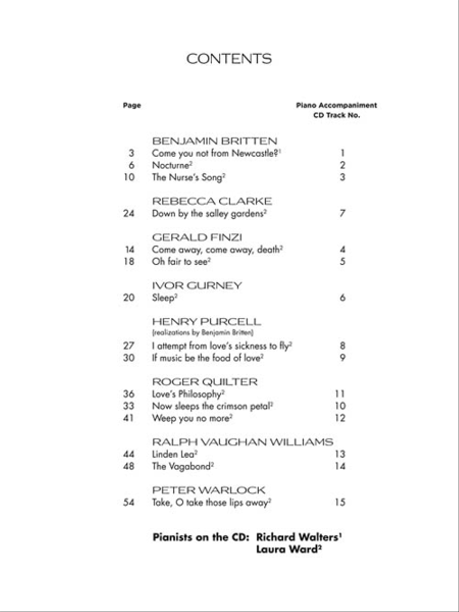 15 Art Songs by British Composers image number null