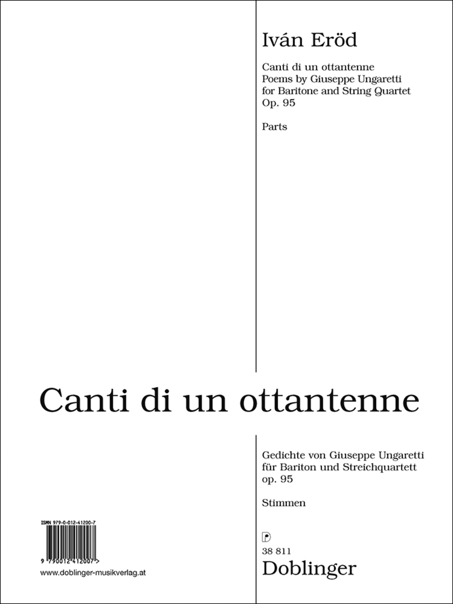 Canti di un ottanttenne Baritone Voice scores gallery preview page 1