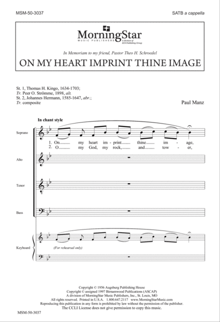 On My Heart Imprint Thine Image 4-Part scores gallery preview page 2