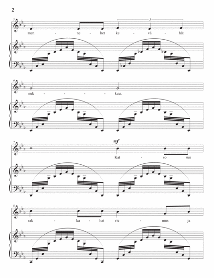 KUULA: Epilogi, Op. 6 no. 2 (transposed to E-flat major) Voice scores gallery preview page 3