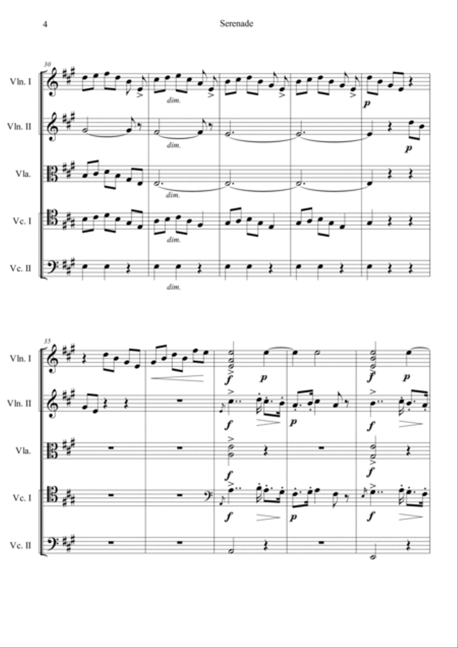 Serenade for Strings in E Major Op.22, II String Orchestra scores gallery preview page 4