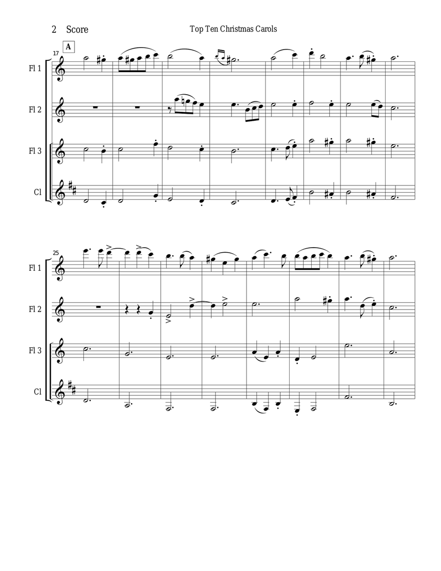 Coventry Carol for Woodwind Trio Woodwind Trio scores gallery preview page 2