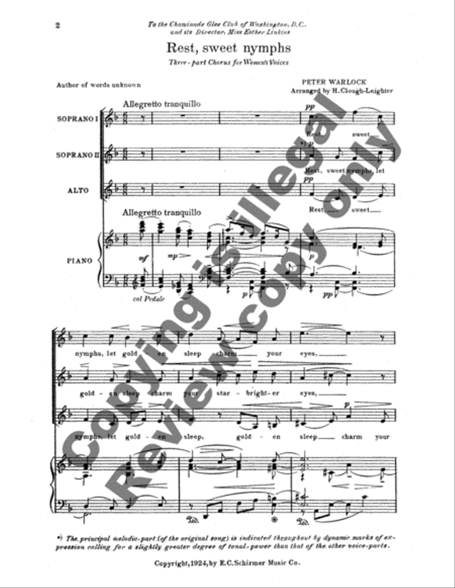 Rest, Sweet Nymph SSA scores gallery preview page 3