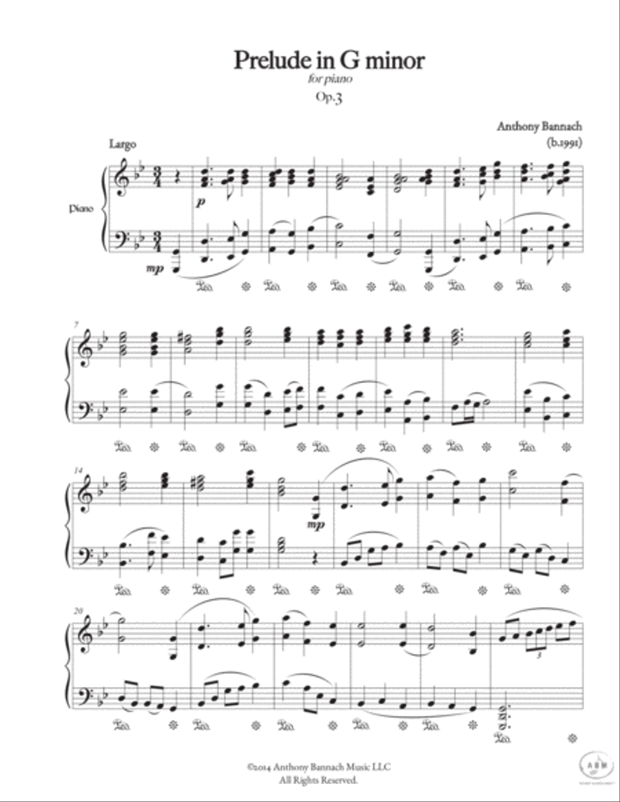 Prelude in G Minor Piano Solo scores gallery preview page 2