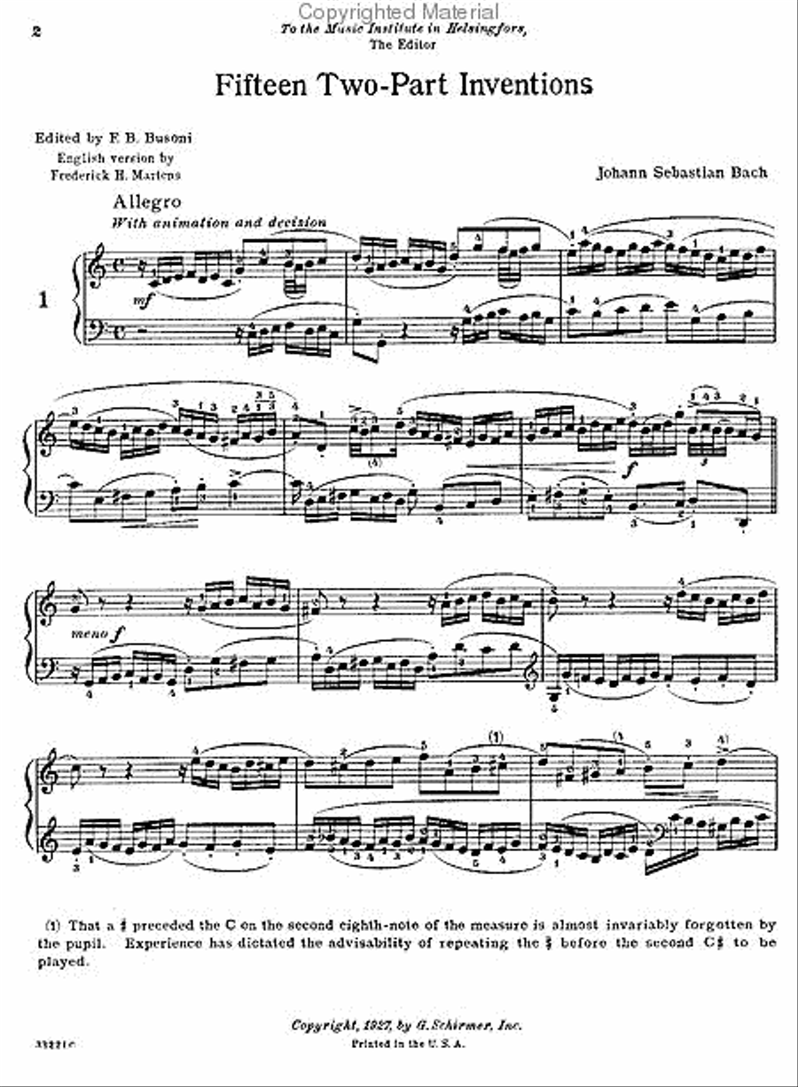 15 Two-Part Inventions Piano Method scores gallery preview page 2