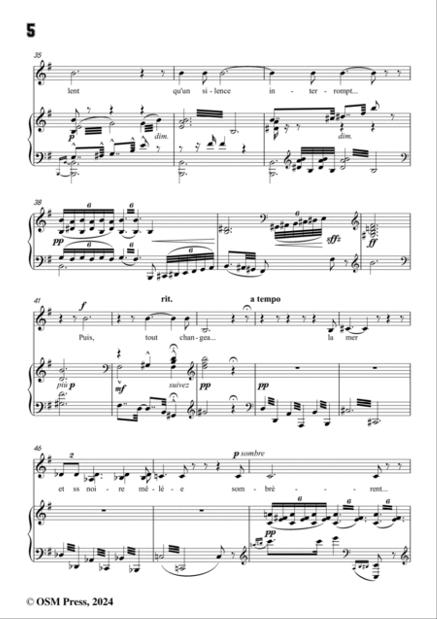 Duparc-La vague et la cloche,in e minor Voice scores gallery preview page 6
