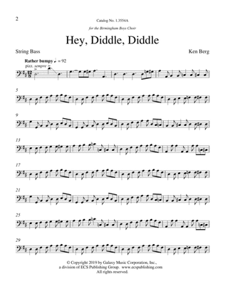 Book cover for Hey, Diddle, Diddle (Downloadable String Bass Part)