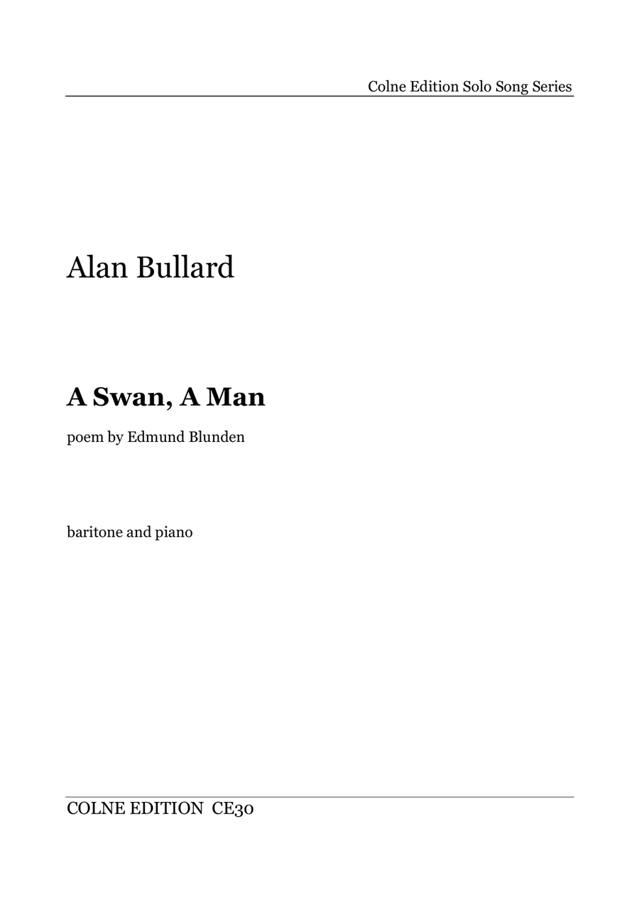 A Swan, A Man (baritone voice and piano) Piano, Vocal scores gallery preview page 1