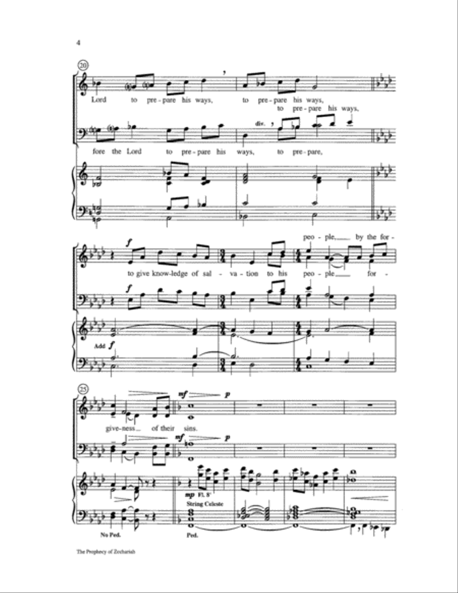 The Prophecy of Zechariah 4-Part scores gallery preview page 4