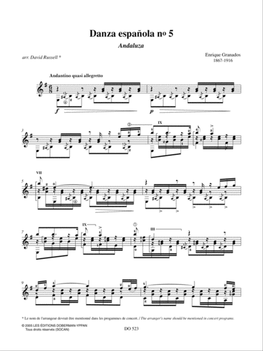 Danza Espanola nos 5 & 10, La maja de Goya Classical Guitar scores gallery preview page 4
