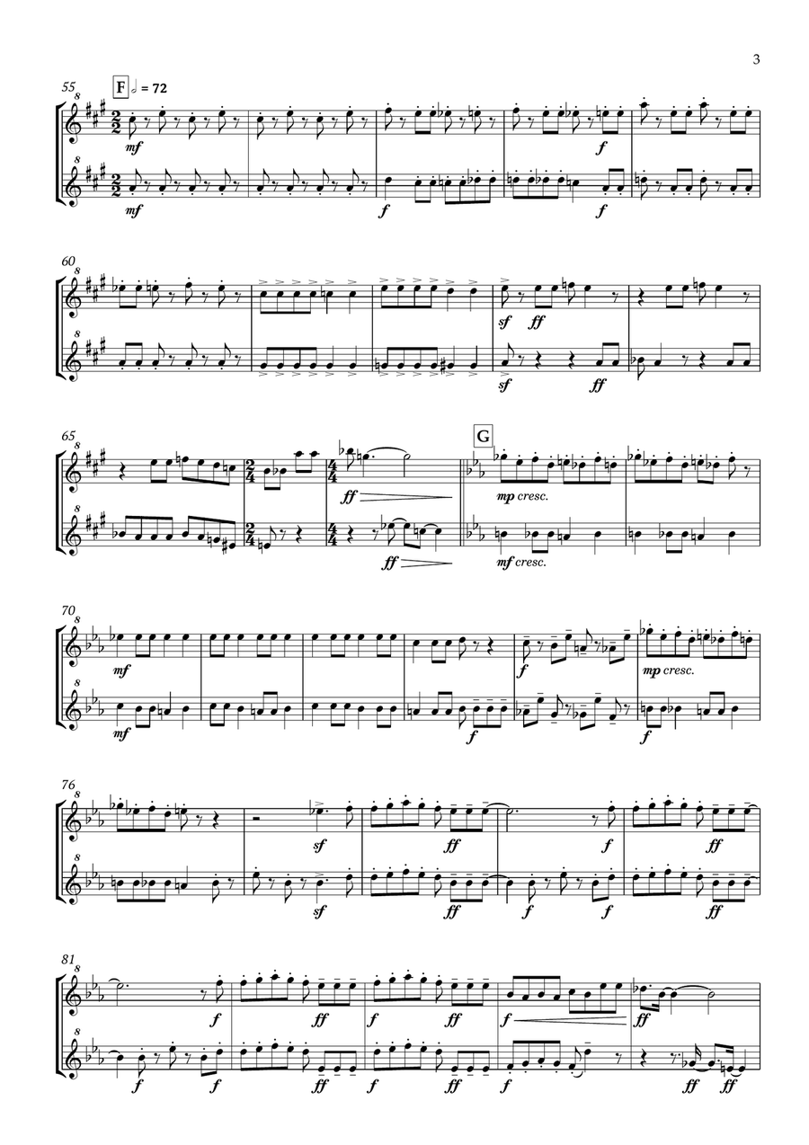 Bohemian Rhapsody Woodwind Duet scores gallery preview page 4