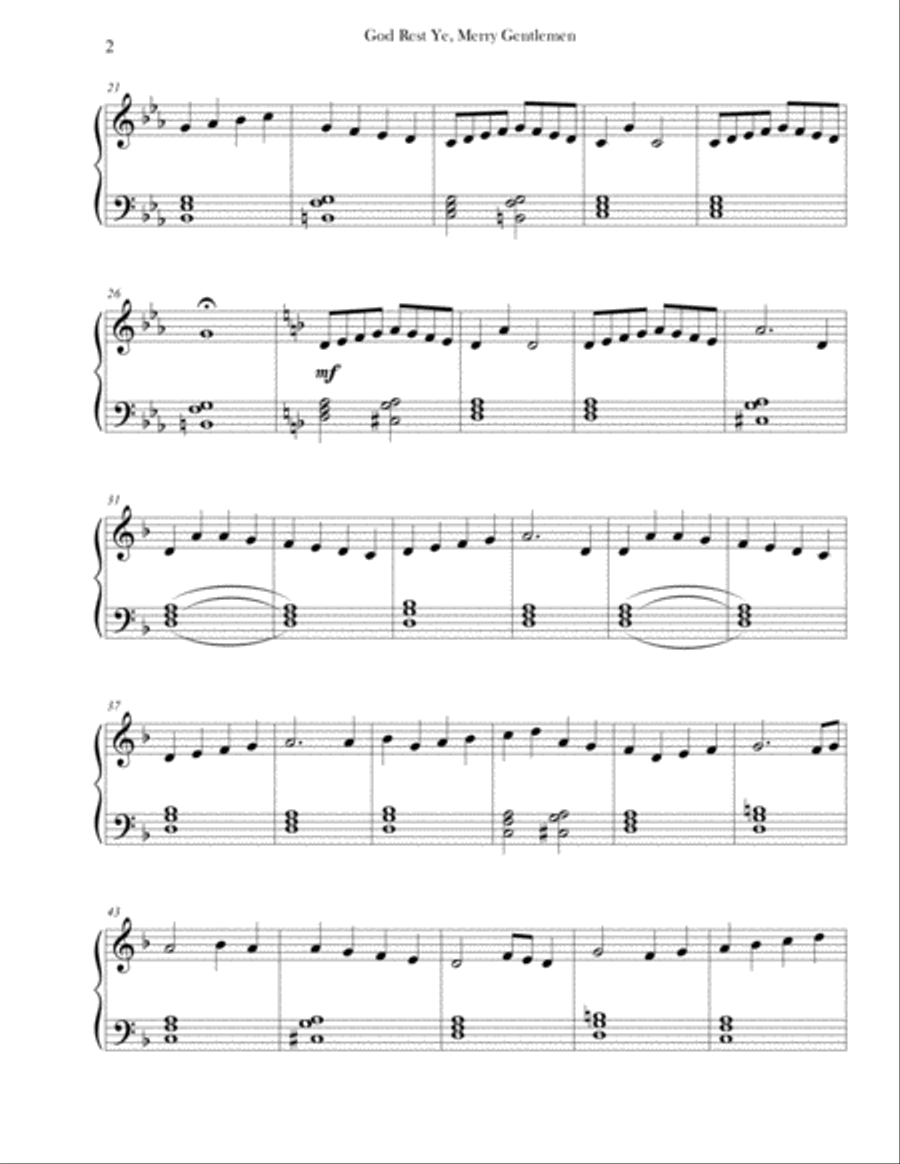 God Rest Ye Merry, Gentlemen (Easy Piano) 2A or 2B Easy Piano scores gallery preview page 2