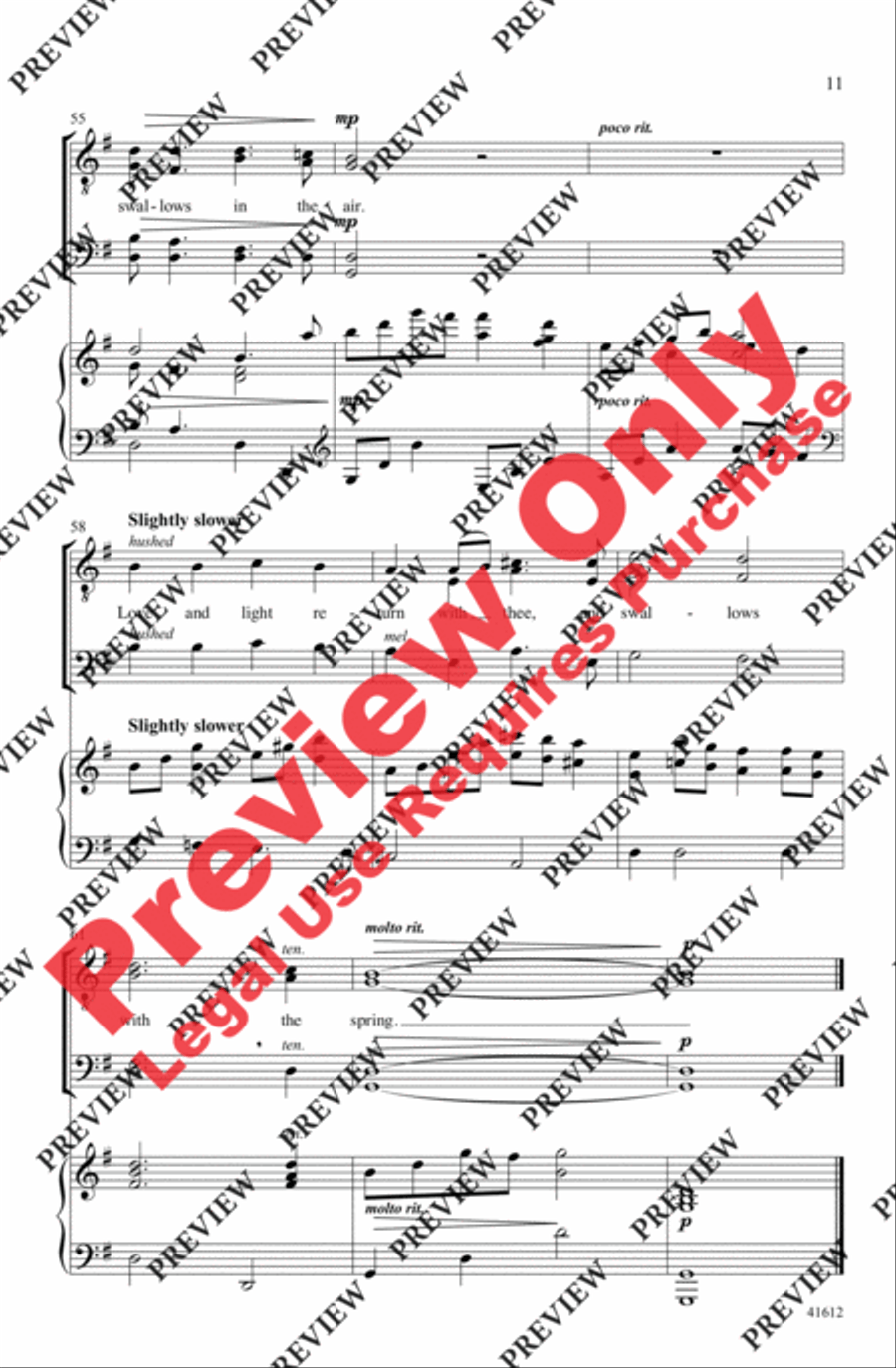 Aura Lee Aura Lee Men's Choir scores gallery preview page 10