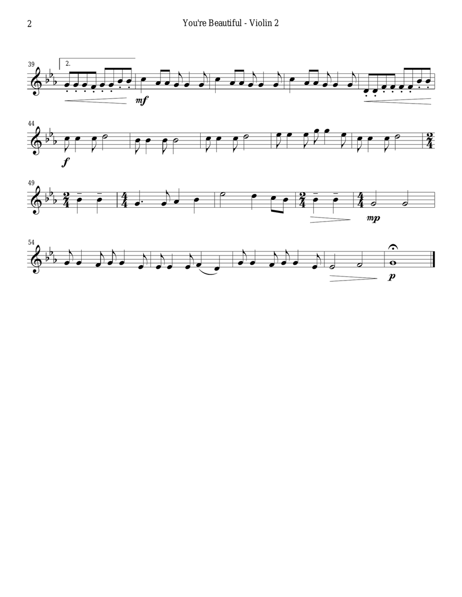 You're Beautiful You're Beautiful String Quartet scores gallery preview page 4