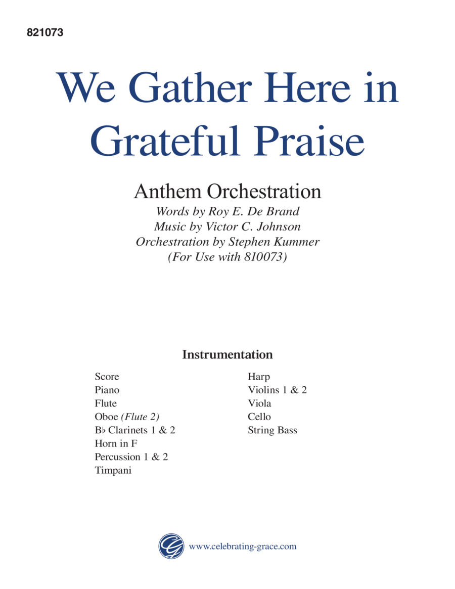 We Gather Here in Grateful Praise Orchestration (Digital) 4-Part scores gallery preview page 1