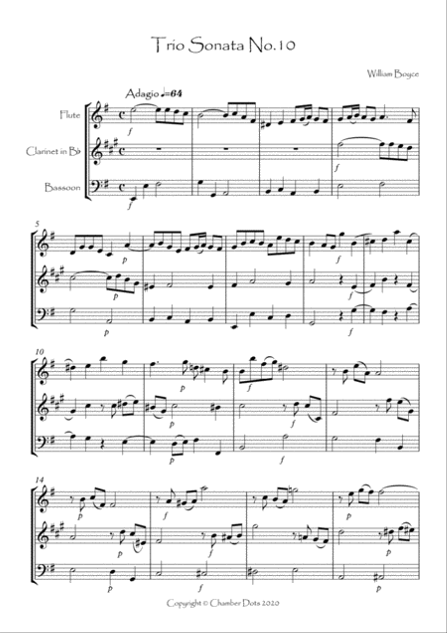 Trio Sonata No.10 Woodwind Trio scores gallery preview page 2