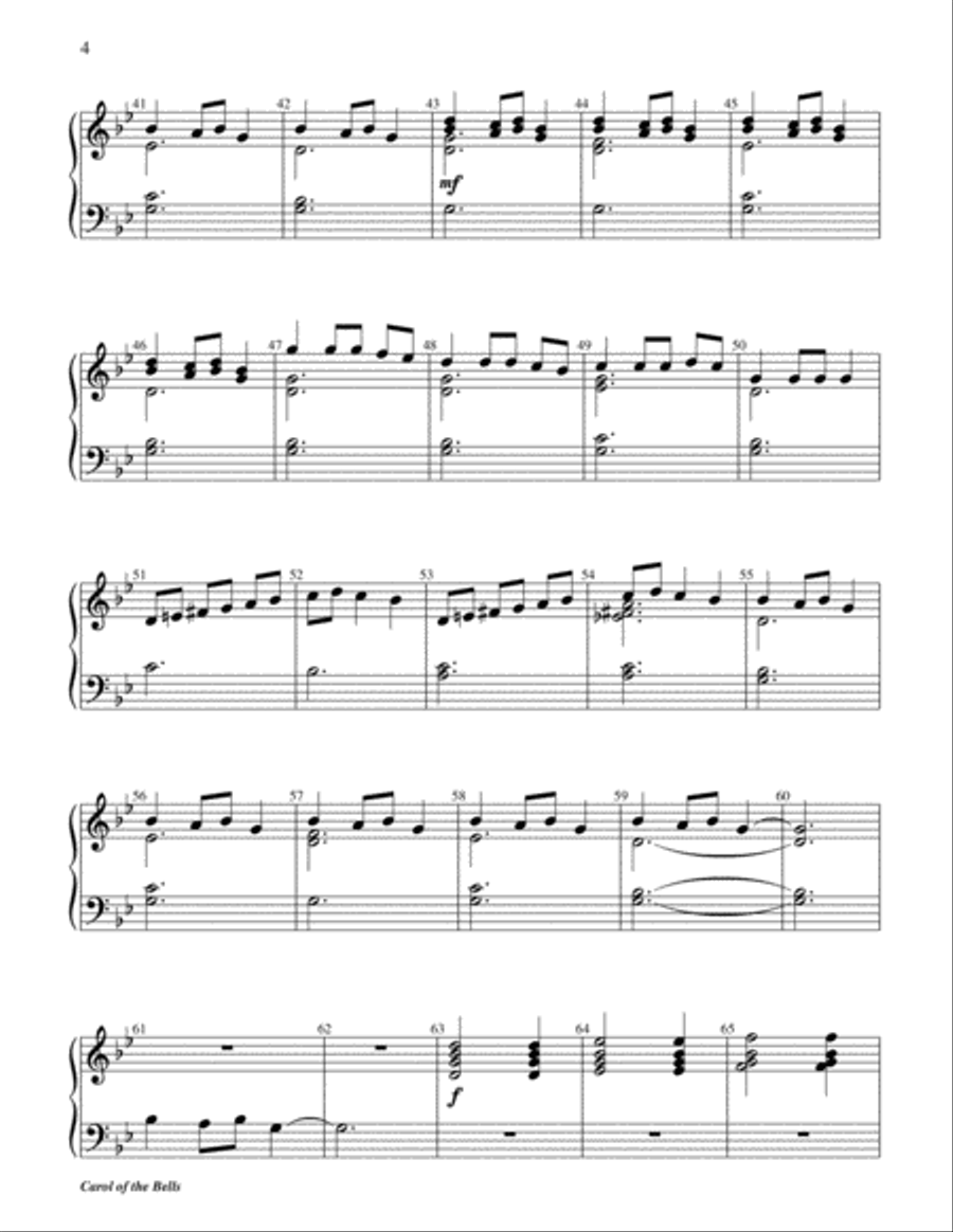 Carol of the Bells 2-Octaves scores gallery preview page 4