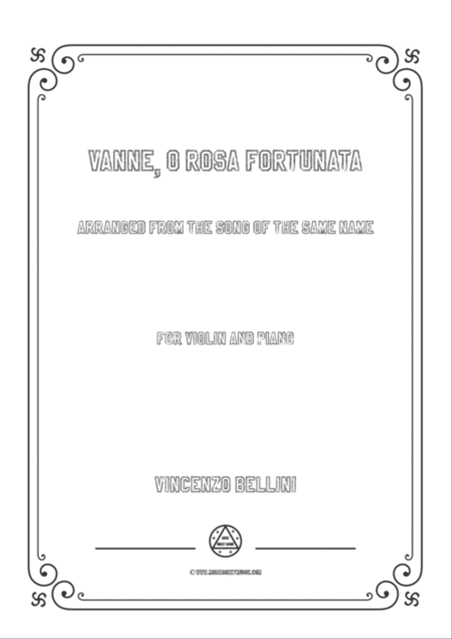 Bellini-Vanne,o rosa fortunata,for Violin and Piano Voice scores gallery preview page 1