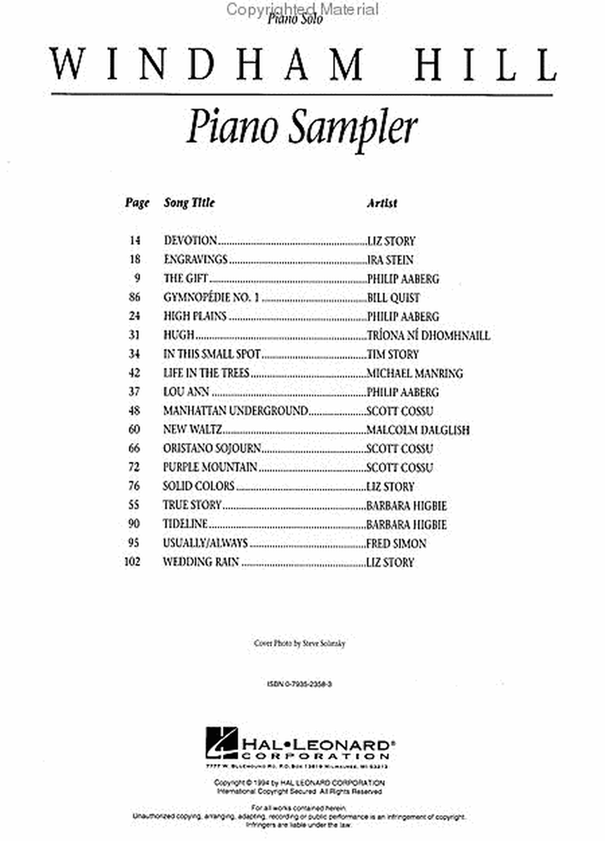 Windham Hill Piano Sampler - Piano Solo
