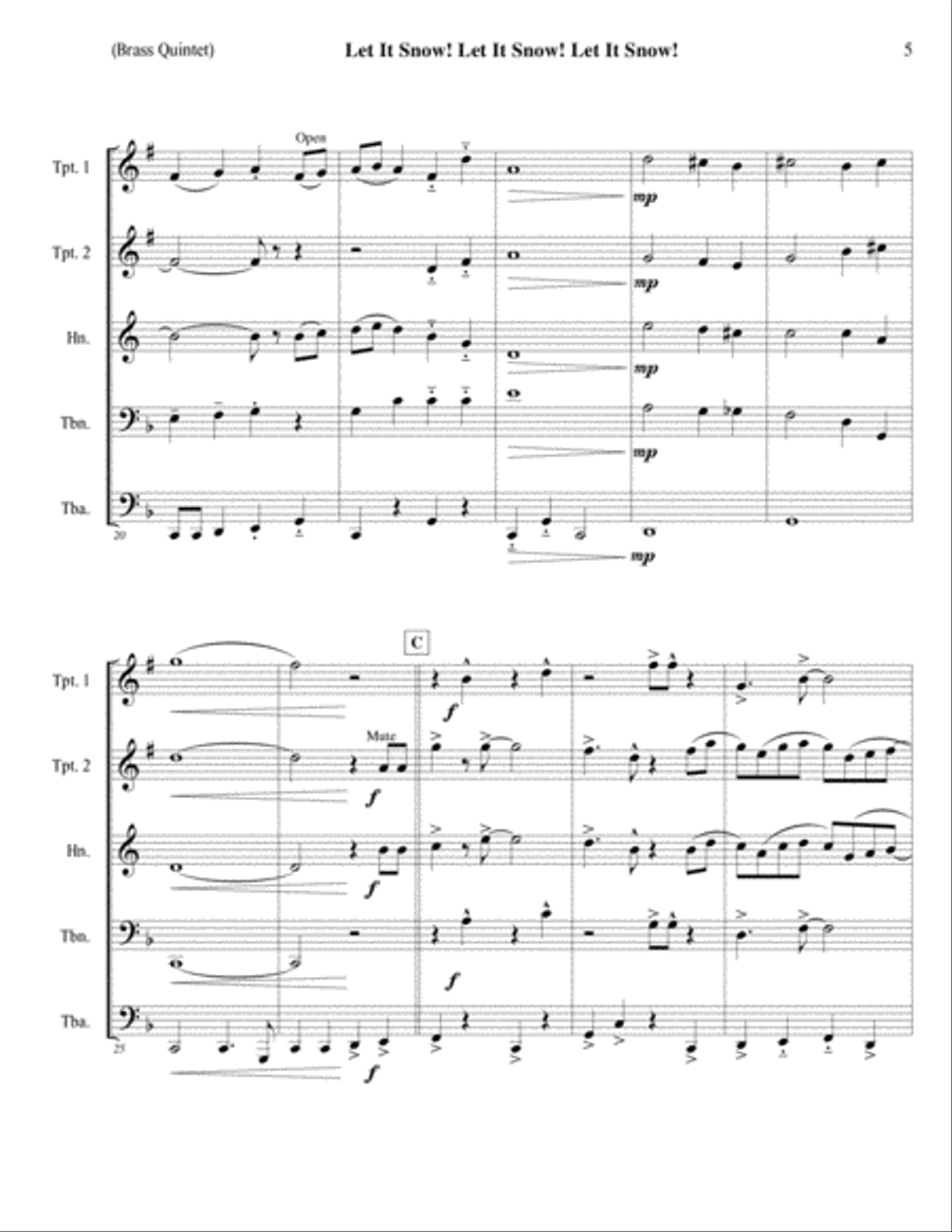 Let It Snow! Let It Snow! Let It Snow! Brass Ensemble scores gallery preview page 6