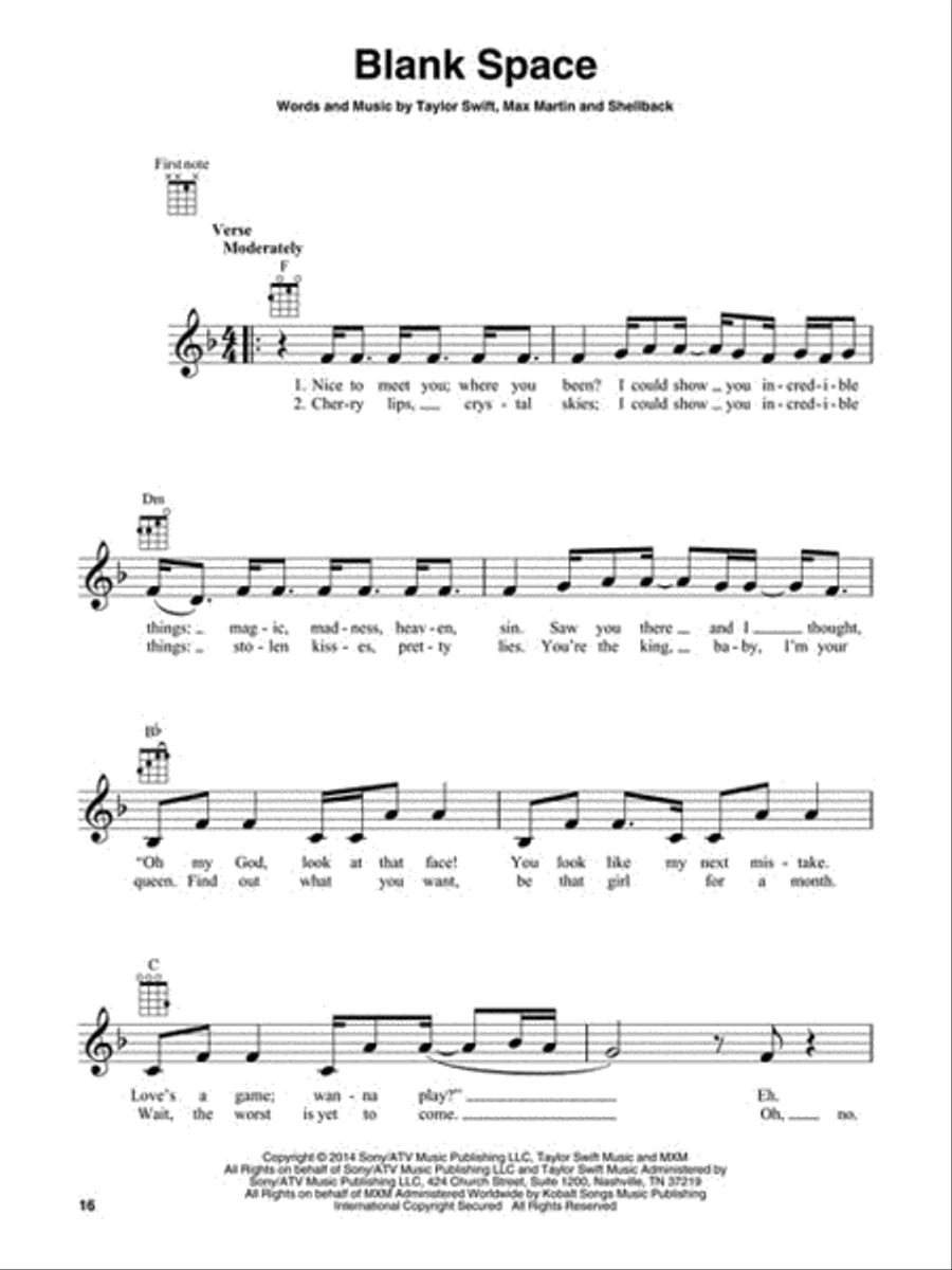 Taylor Swift – 1989 Ukulele scores gallery preview page 3