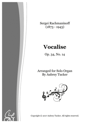 Book cover for Organ: Vocalise (Op.34, No.14) - Sergei Rachmaninoff