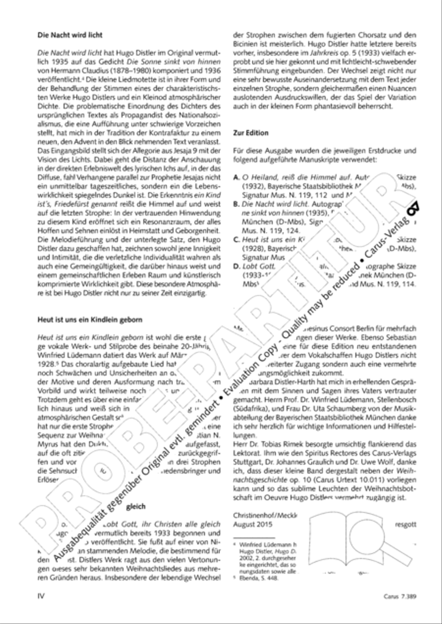 Four Motets for Advent and Christmas (Vier Motetten fur Advent und Weihnachten) 4-Part scores gallery preview page 5