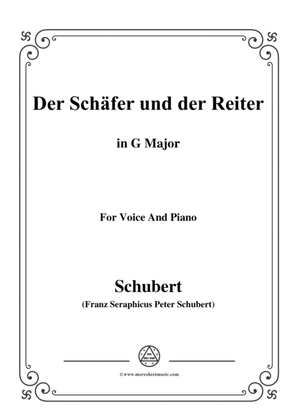 Schubert-Der Schäfer und der Reiter,in G Major,Op.13 No.1,for Voice and Piano