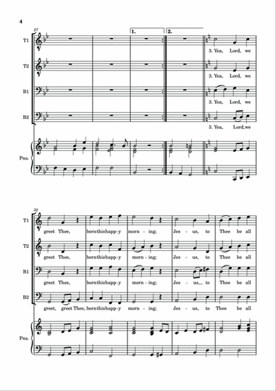 O Come All Ye Faithful - TTBB Choir with Piano accompaniment TTBB scores gallery preview page 5