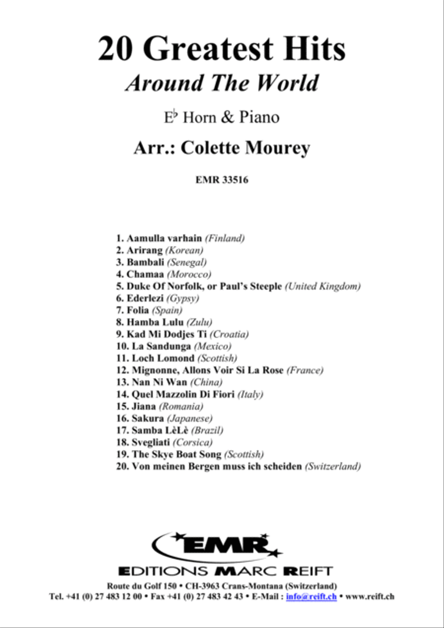 20 Greatest Hits Around The World Piano Accompaniment scores gallery preview page 1