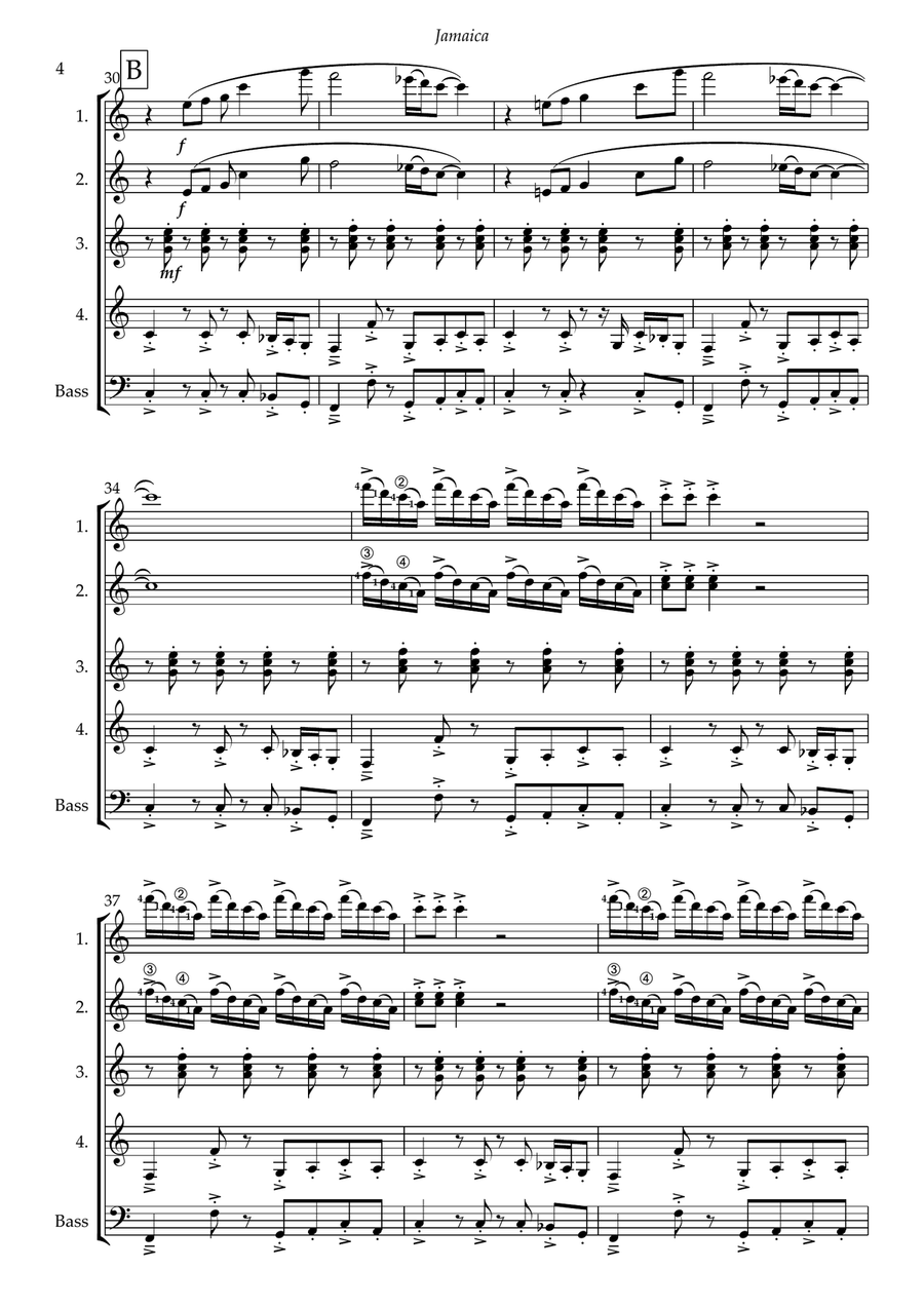 Medley: Liquidator with Rudy A Message To You and Small Axe Guitar Ensemble scores gallery preview page 6