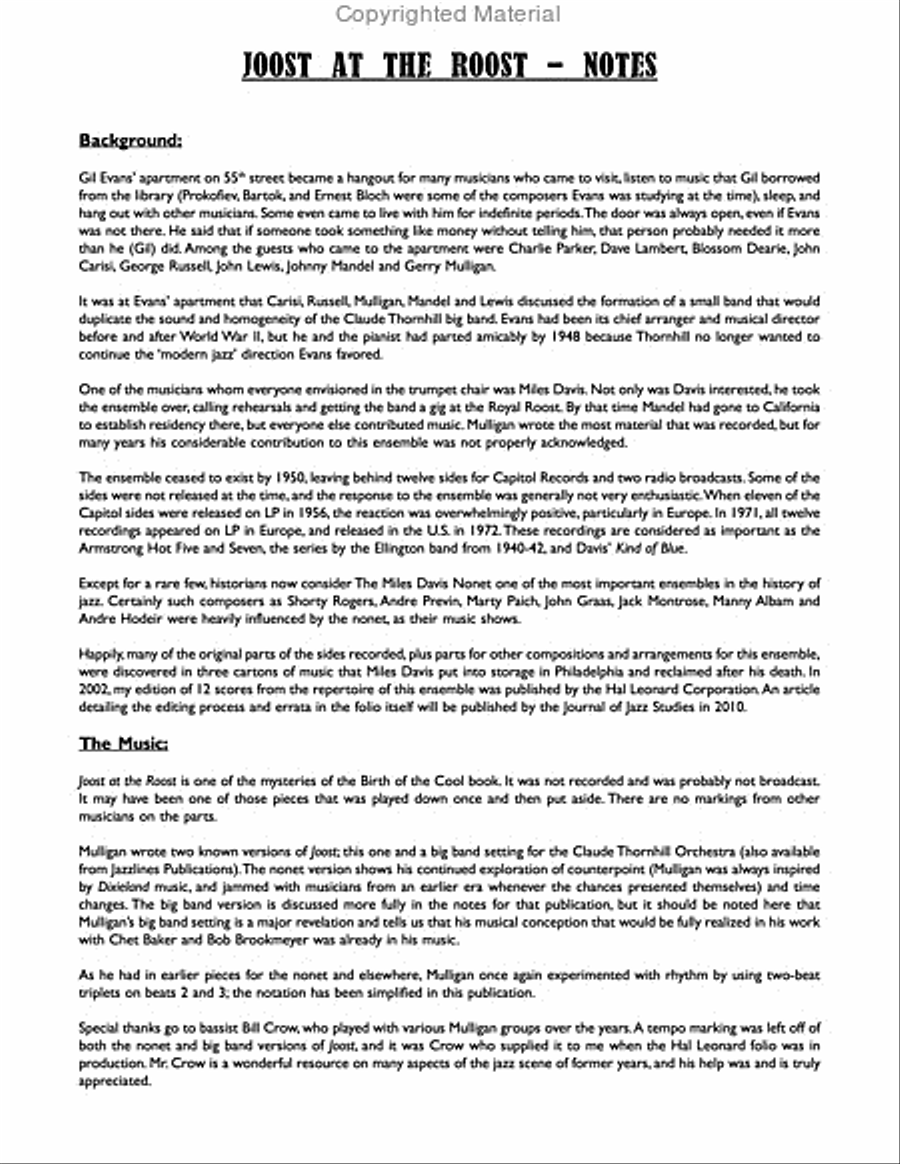 Joost At The Roost Tenor Saxophone scores gallery preview page 3