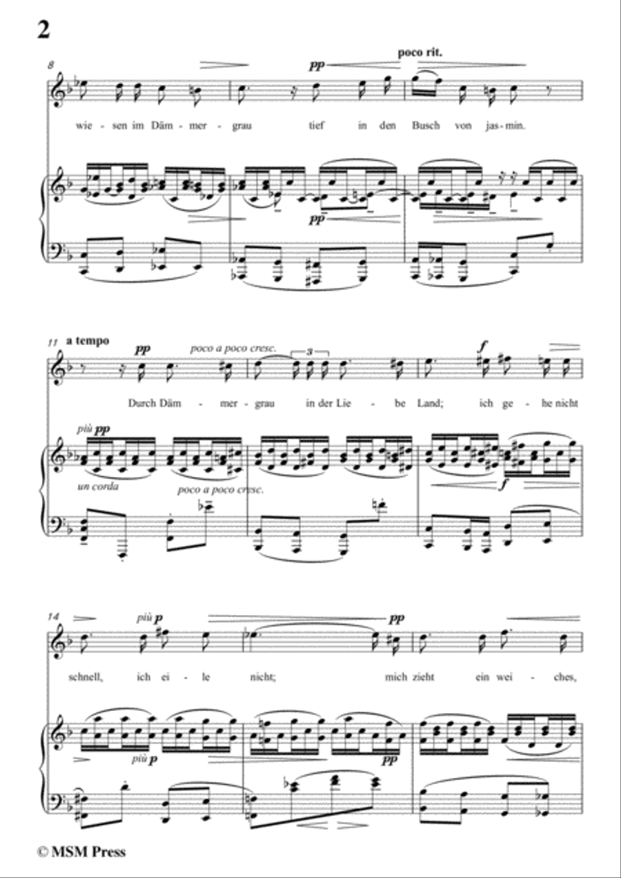 Reger-Traum durch die Dämmerung in F Major,for Voice and Piano Voice Solo scores gallery preview page 4
