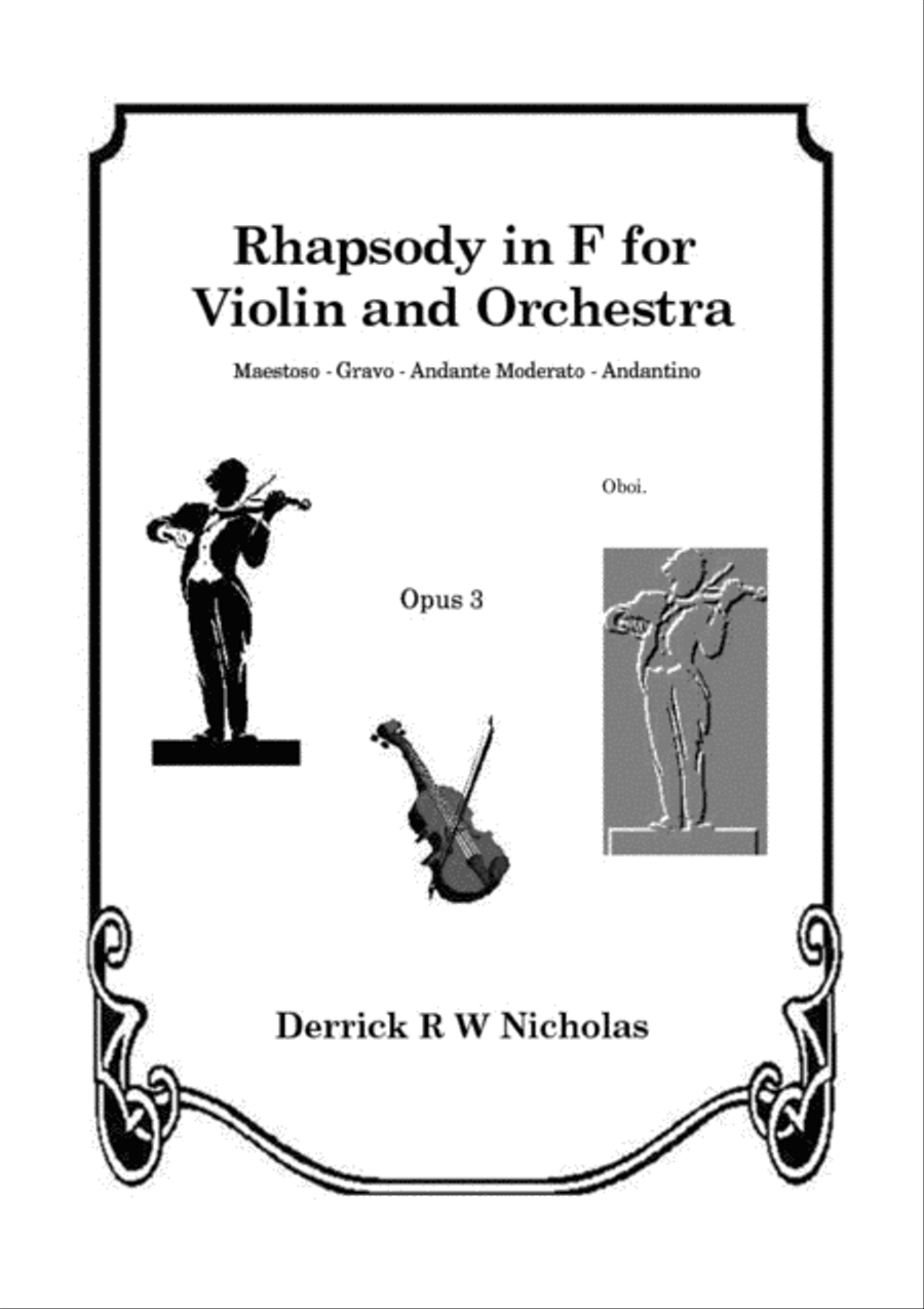 Rhapsody in F for Violin and Orchestra, Opus 3 - Oboe Violin scores gallery preview page 1