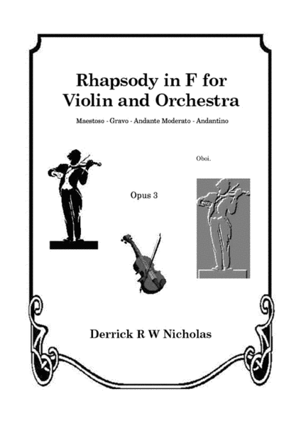 Rhapsody in F for Violin and Orchestra, Opus 3 - Oboe image number null