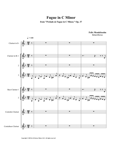 Mendelssohn - Fugue in C Minor, Op. 37 (Clarinet Octet) image number null