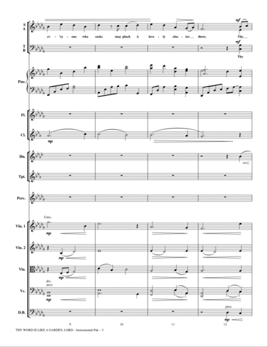 Thy Word Is Like A Garden, Lord - Full Score Choir scores gallery preview page 3
