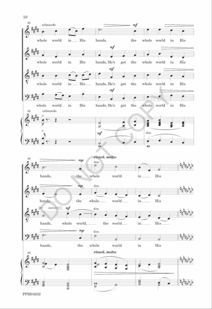 He's Got the Whole World in His Hands 4-Part scores gallery preview page 13