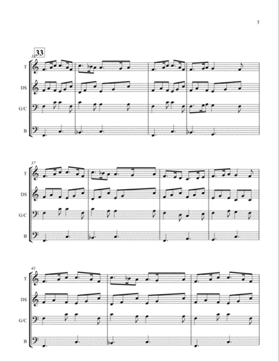 Blue Bonnets an Irish Jig for Steel Band Steel Drum Band scores gallery preview page 5