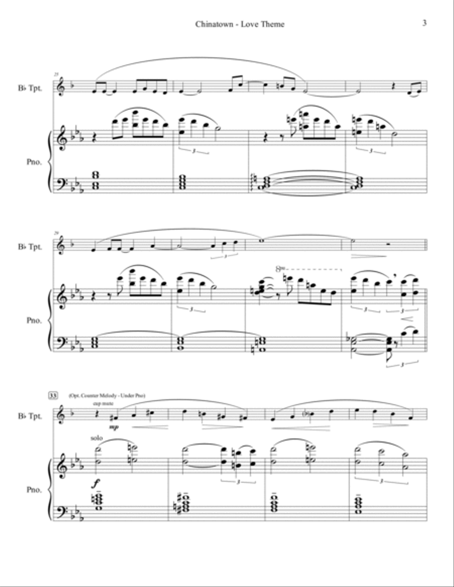 Chinatown - Love Theme Trumpet Solo scores gallery preview page 3