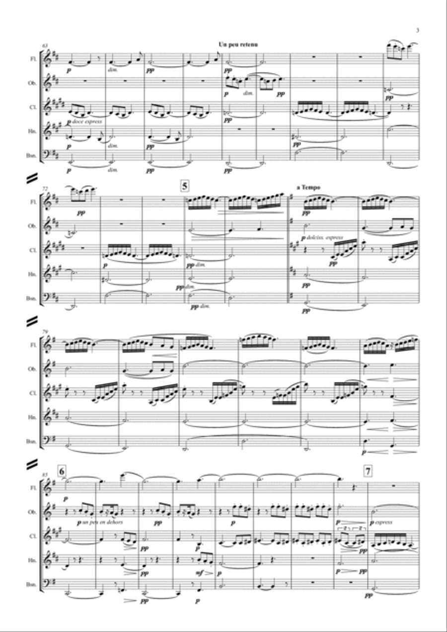 Debussy: Petite Suite (Complete - En bateau, Cortege, Minuet & Ballet) - wind quintet Woodwind Quintet scores gallery preview page 4