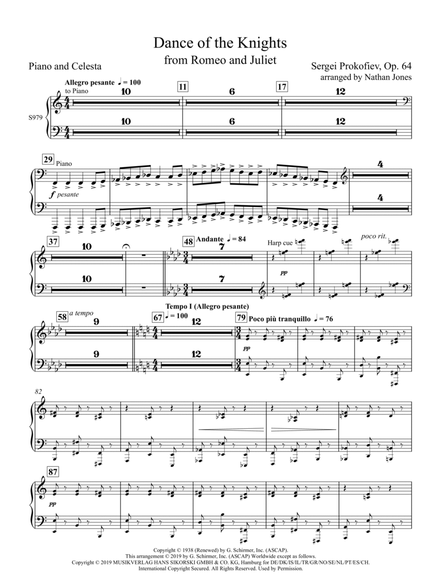 Dance of the Knights (from Romeo and Juliet) - Piano Concert Band scores gallery preview page 1
