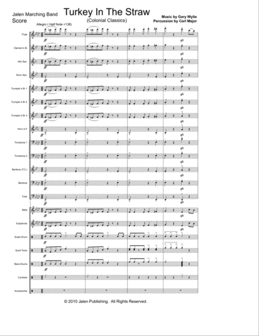 Turkey in the Straw (Colonial Classics) Marching Band scores gallery preview page 2