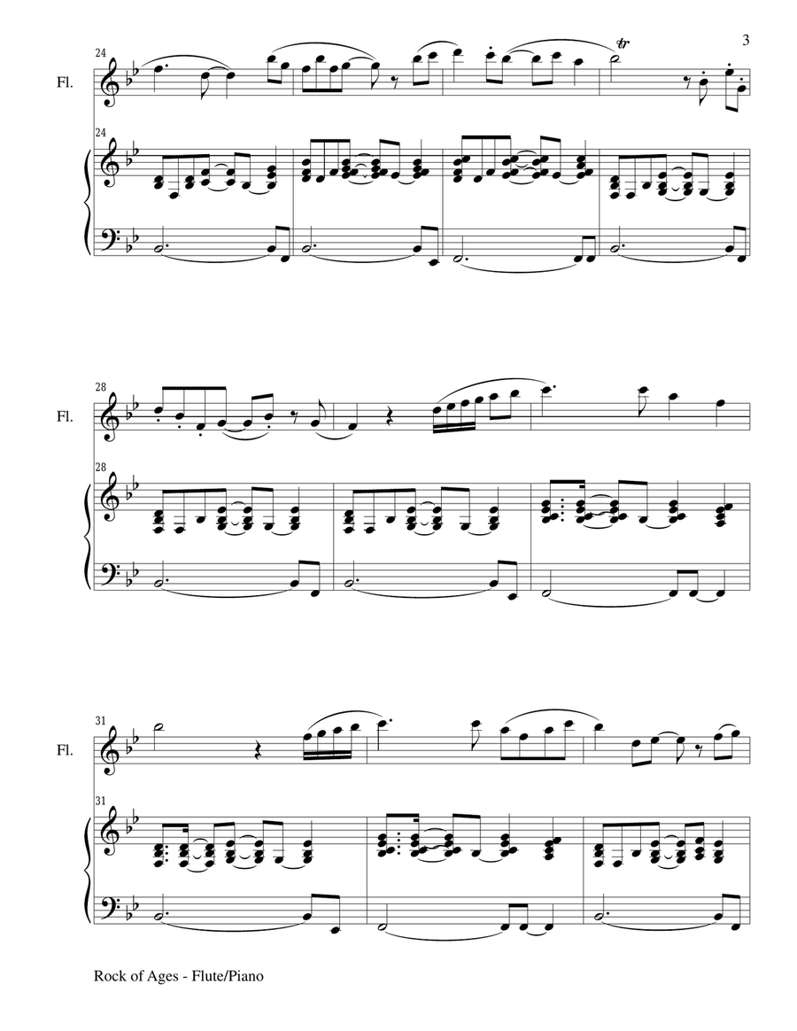 ROCK OF AGES (Flute/Piano and Flute Part) Flute scores gallery preview page 3