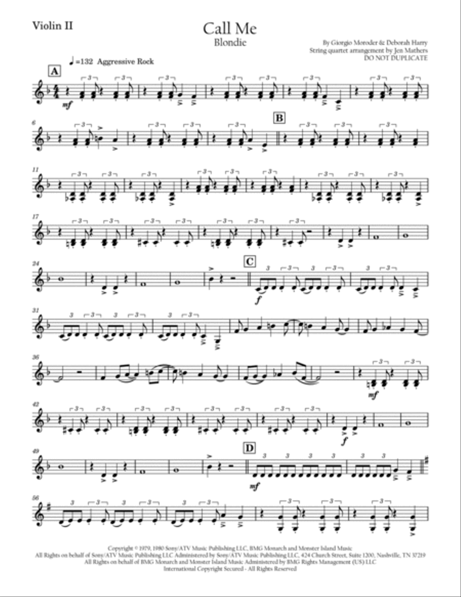 Call Me String Quartet scores gallery preview page 3